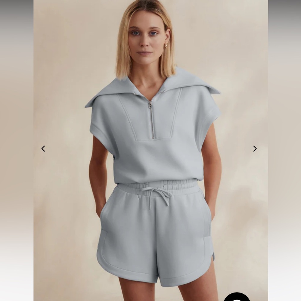 Varley Short Sweat Set Pearl blue